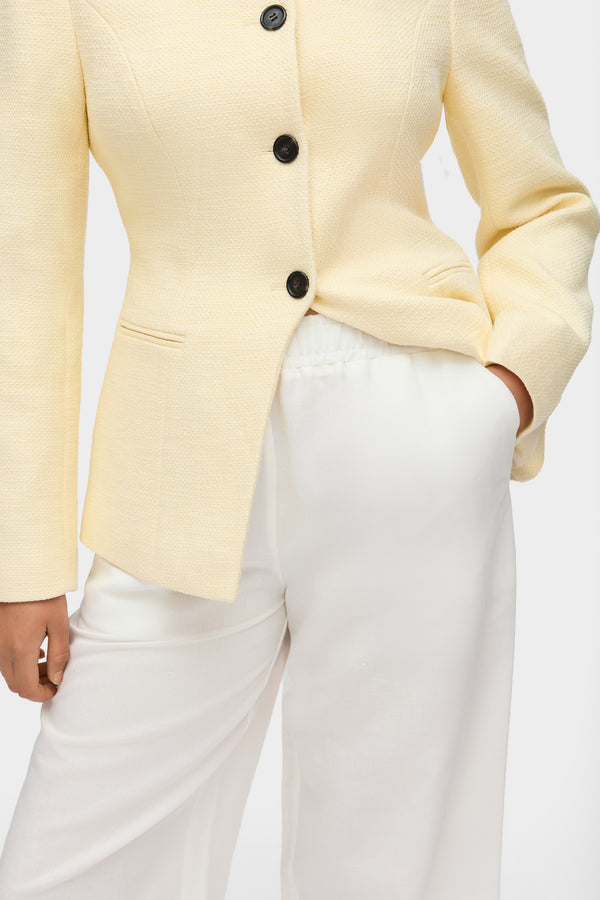 Aligne ALIGNE Linen Wide Leg Trouser - White | Alara TROUSER