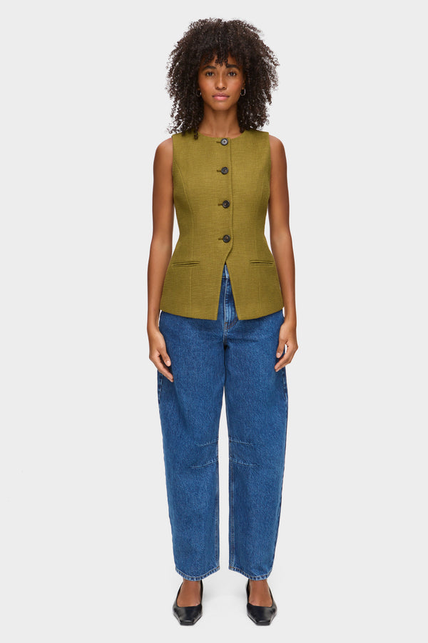 Aligne ALIGNE Long Boucle Waistcoat - Green | Leo WAISTCOATS