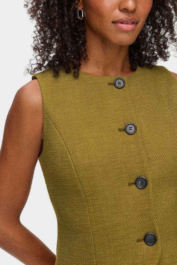 Aligne ALIGNE Long Boucle Waistcoat - Green | Leo WAISTCOATS