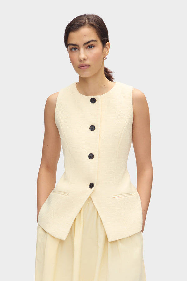 aligne ALIGNE Long Boucle Waistcoat - Yellow | Leo WAISTCOATS