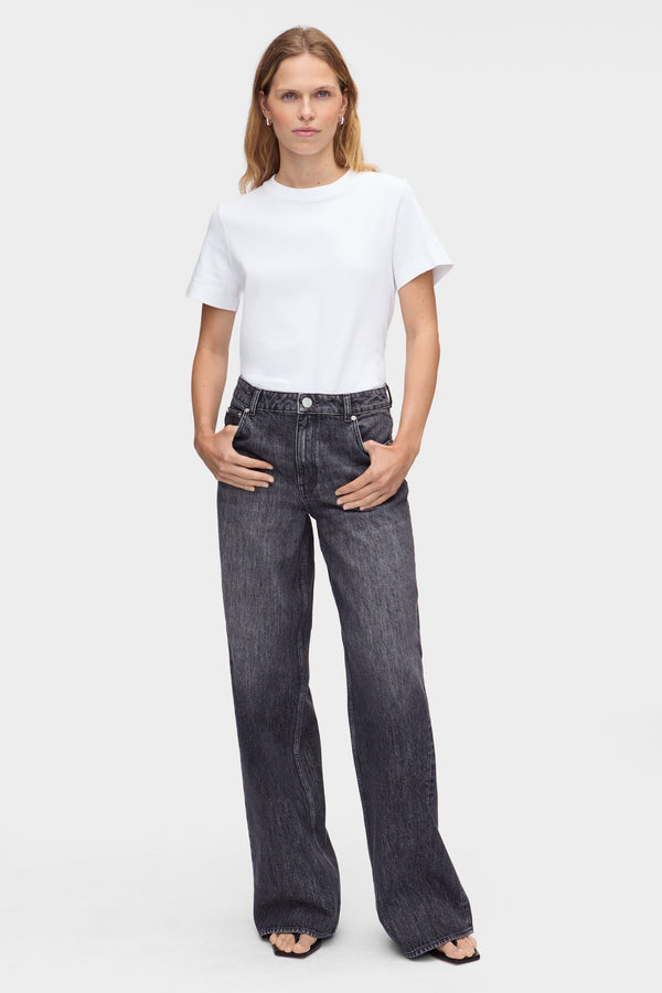aligne ALIGNE Mid Rise Loose Wide Jeans - Black JEANS