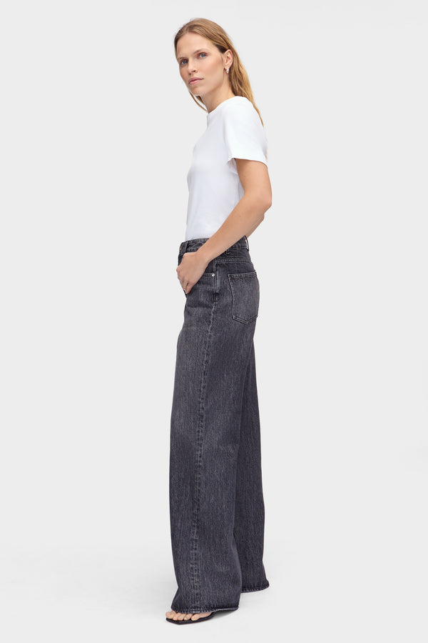 Aligne ALIGNE Mid Rise Loose Wide Jeans - Black JEANS
