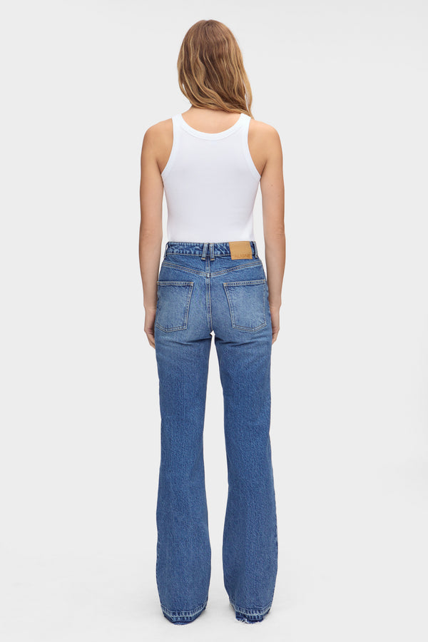 Aligne ALIGNE Mid Rise Straight Flare Jeans - Blue JEANS