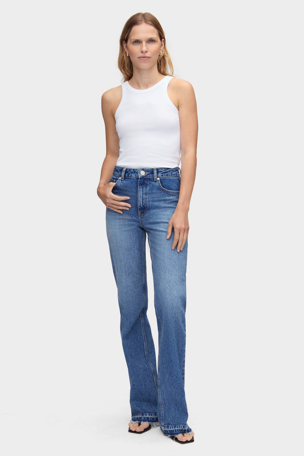 Aligne ALIGNE Mid Rise Straight Flare Jeans - Blue JEANS