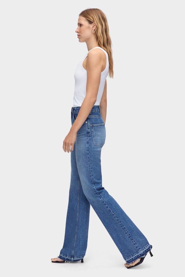 Aligne ALIGNE Mid Rise Straight Flare Jeans - Blue JEANS
