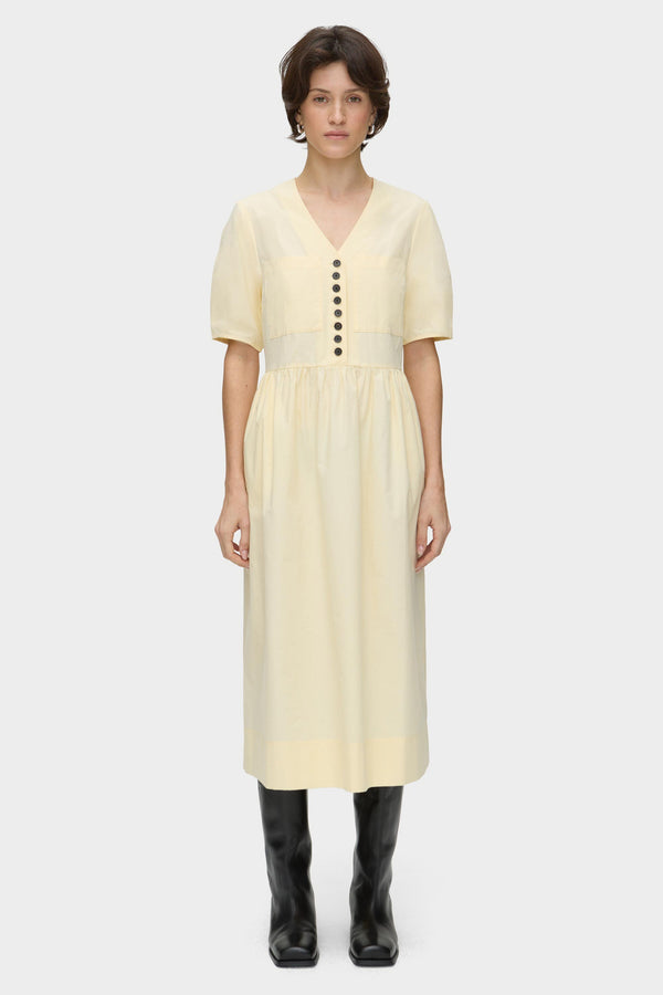 Aligne ALIGNE Organic Cotton Midi Dress - Yellow | Cassidy DRESSES