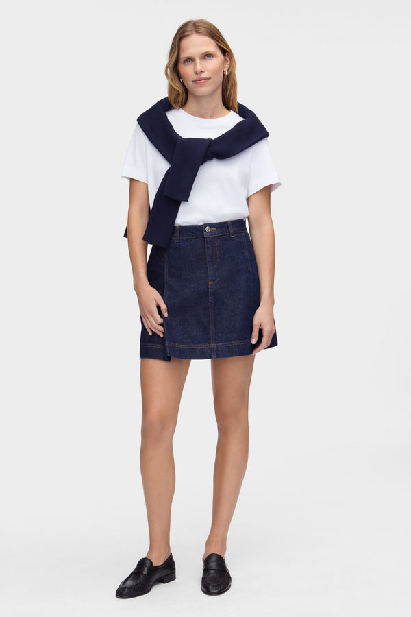 aligne ALIGNE Pleated Denim Mini Skirt - Indigo | Yolie SKIRTS