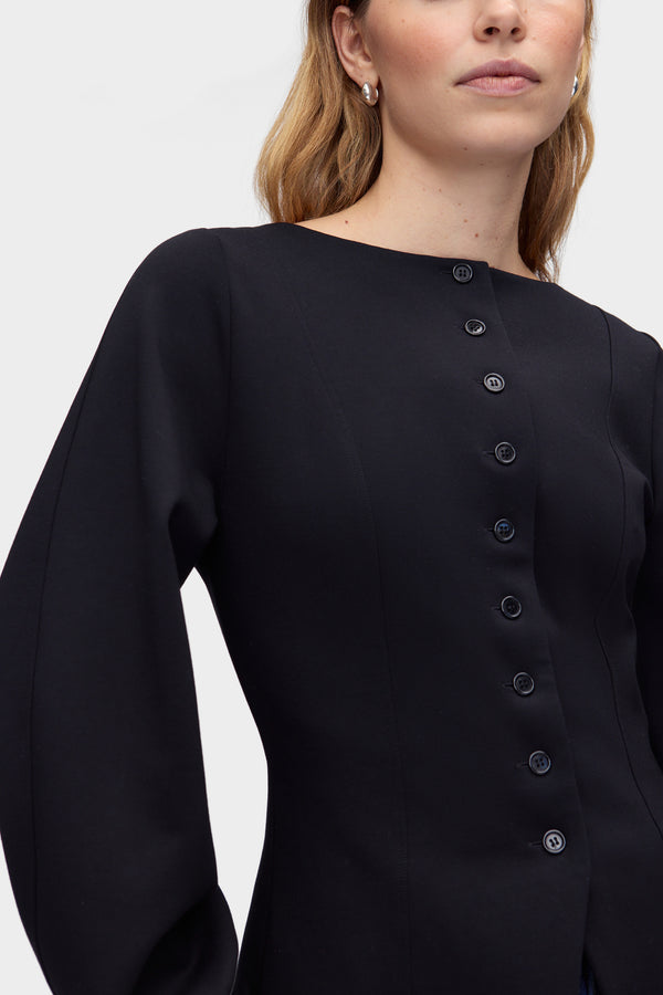 Aligne ALIGNE Ponte Waisted Cardigan - Black| Bonnie BLAZER