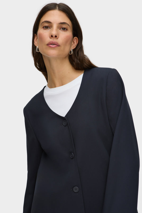Aligne ALIGNE Relaxed Scoop Neck Blazer - Blue | Rae BLAZER