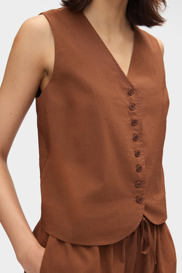 Aligne ALIGNE Relaxed Waistcoat - Brown | Ally WAISTCOATS