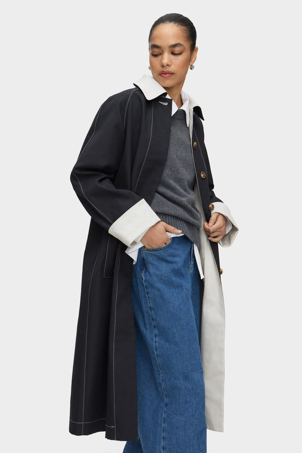 Aligne ALIGNE Reversible Trench Coat - Navy | Barnaby OUTERWEAR