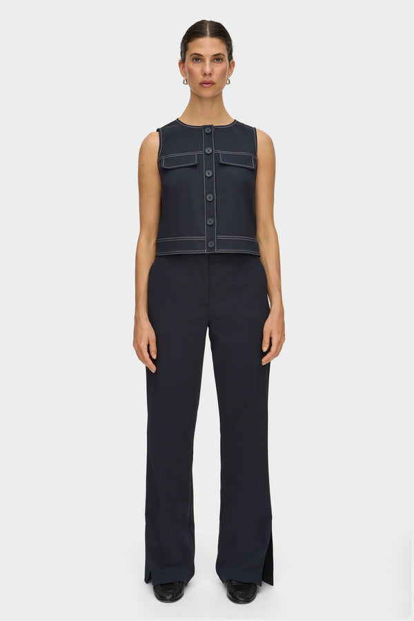 aligne ALIGNE Split Tailored Trouser - Blue | Amelia TROUSERS