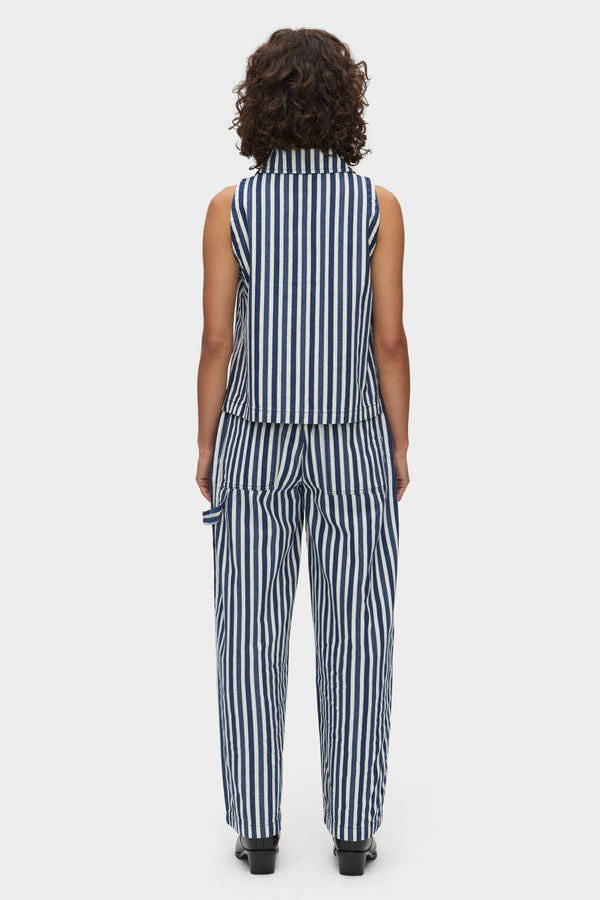 Aligne ALIGNE Striped Collared Sleeveless Top - Blue | Peg TOPS