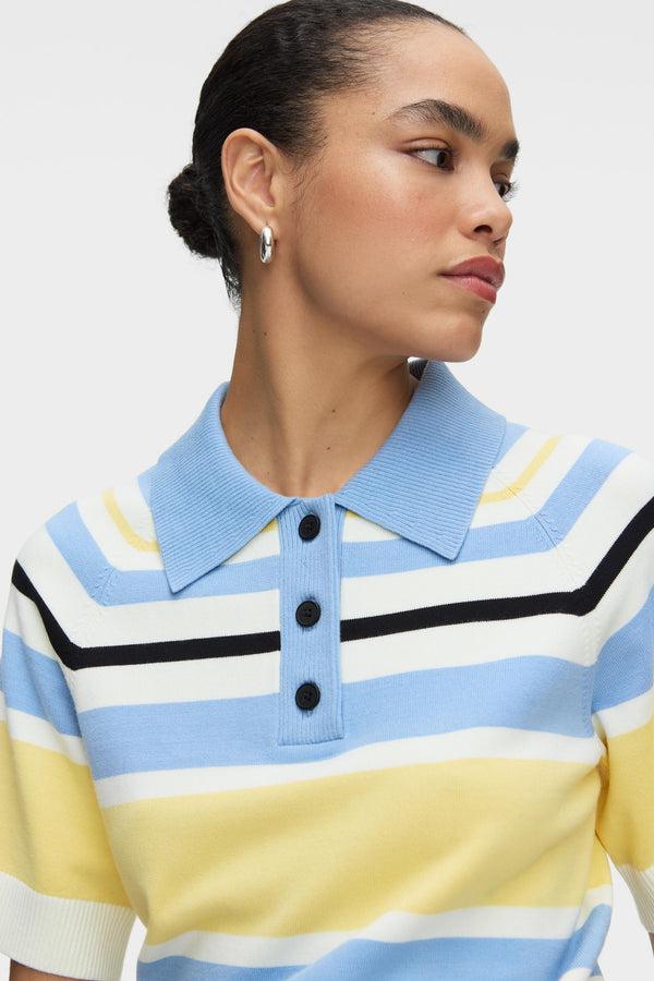 Aligne ALIGNE Striped Knitted Polo - Stripe | Emmet KNITWEAR