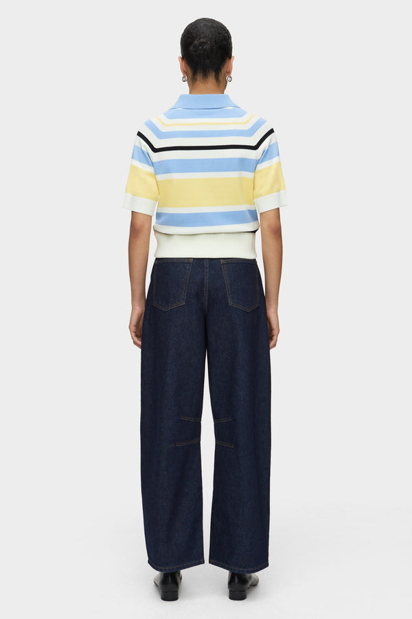 Aligne ALIGNE Striped Knitted Polo - Stripe | Emmet KNITWEAR