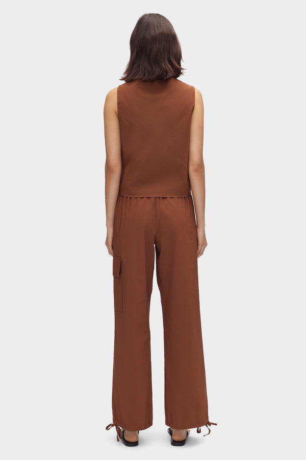 Aligne ALIGNE Tie Detail Cargo Trousers - Brown | Carter TROUSERS