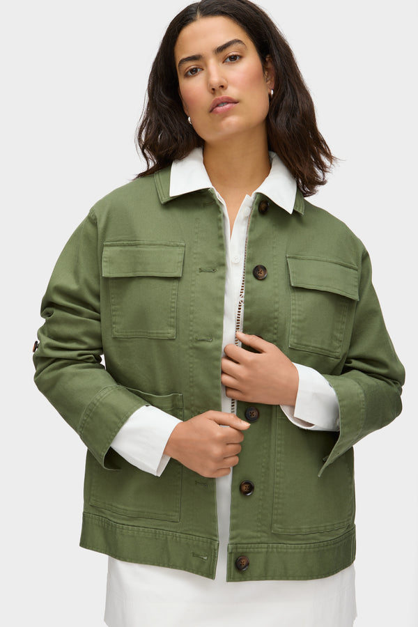 Aligne ALIGNE Utility Cotton Jacket - Green | Maria OUTERWEAR
