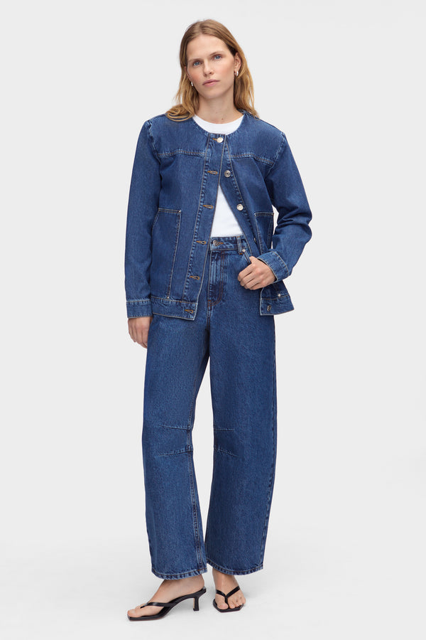 Aligne ALIGNE Utility Denim Jacket - Dark Blue | Bahareh OUTERWEAR