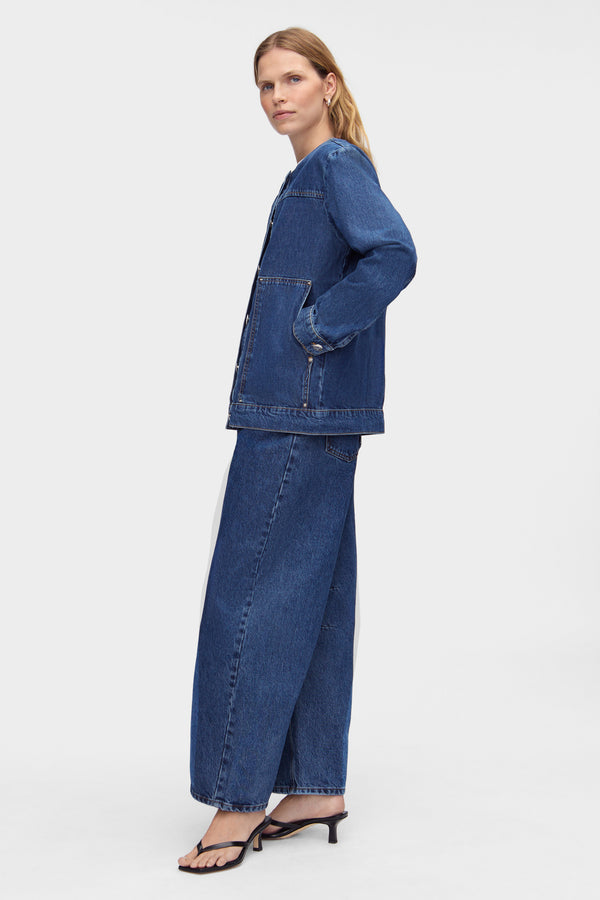 Aligne ALIGNE Utility Denim Jacket - Dark Blue | Bahareh OUTERWEAR