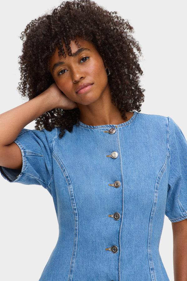 Aligne ALIGNE Waisted Denim Dress - Blue | Aurelia DRESSES