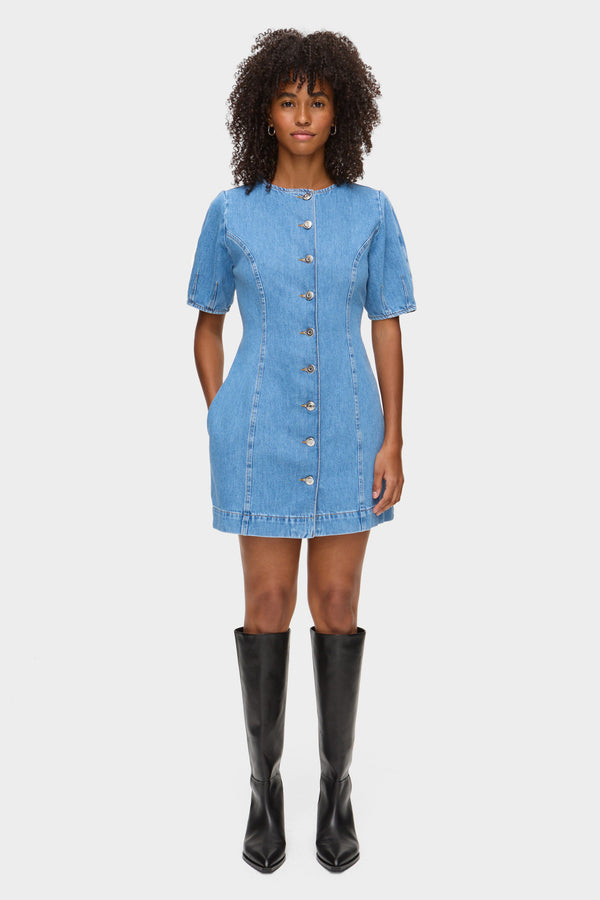 Aligne ALIGNE Waisted Denim Dress - Blue | Aurelia DRESSES