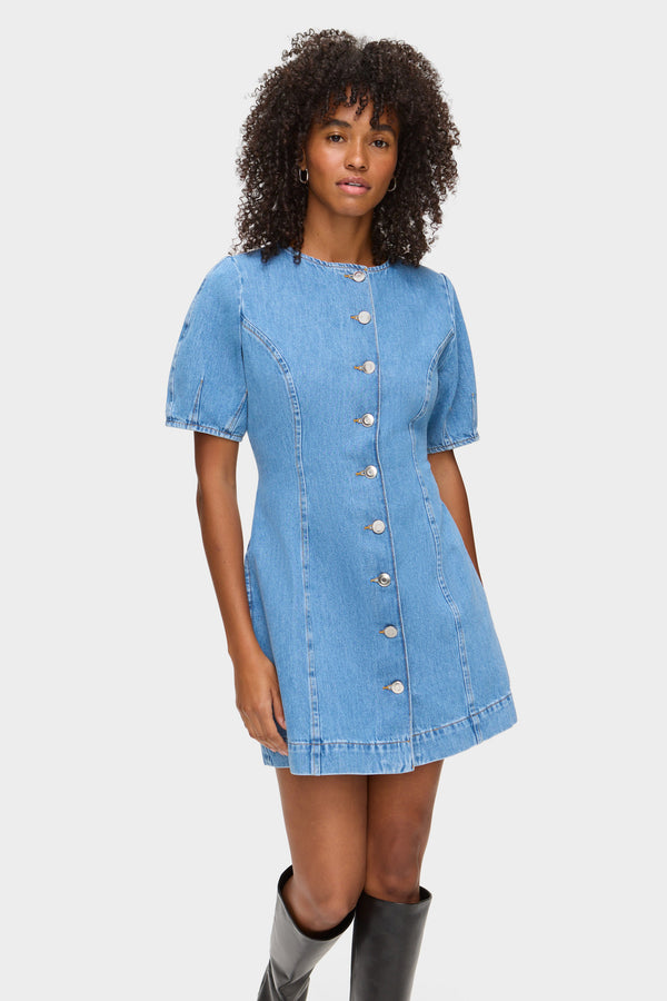 aligne ALIGNE Waisted Denim Dress - Blue | Aurelia DRESSES
