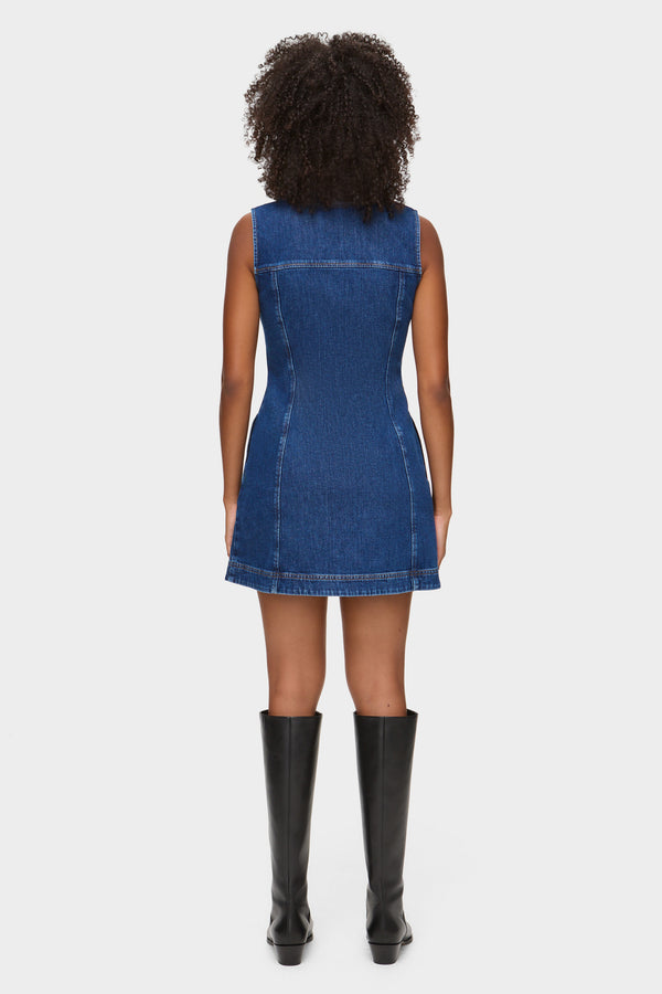 Aligne ALIGNE Zip Front Mini Denim Dress - Blue | Ardy DRESSES