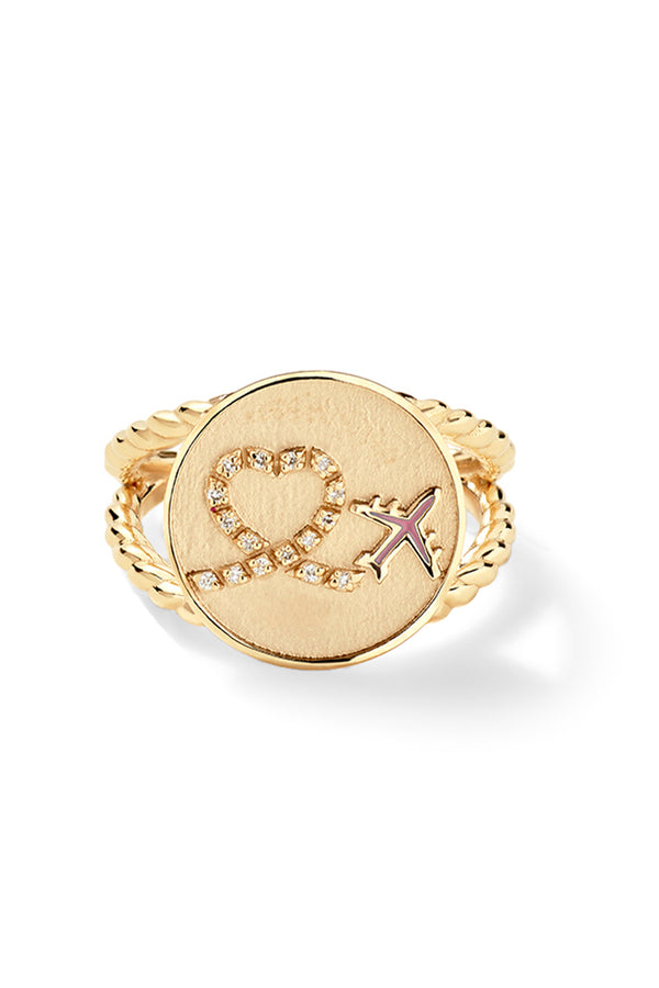 Alison Lou Away You Go Signet Ring