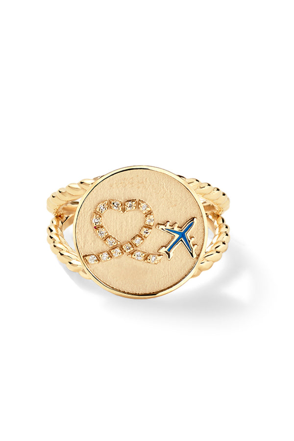 alison lou Away You Go Signet Ring