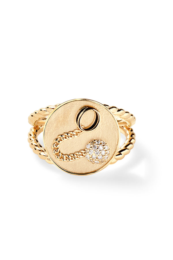 alison lou Ball and Chain Signet Ring