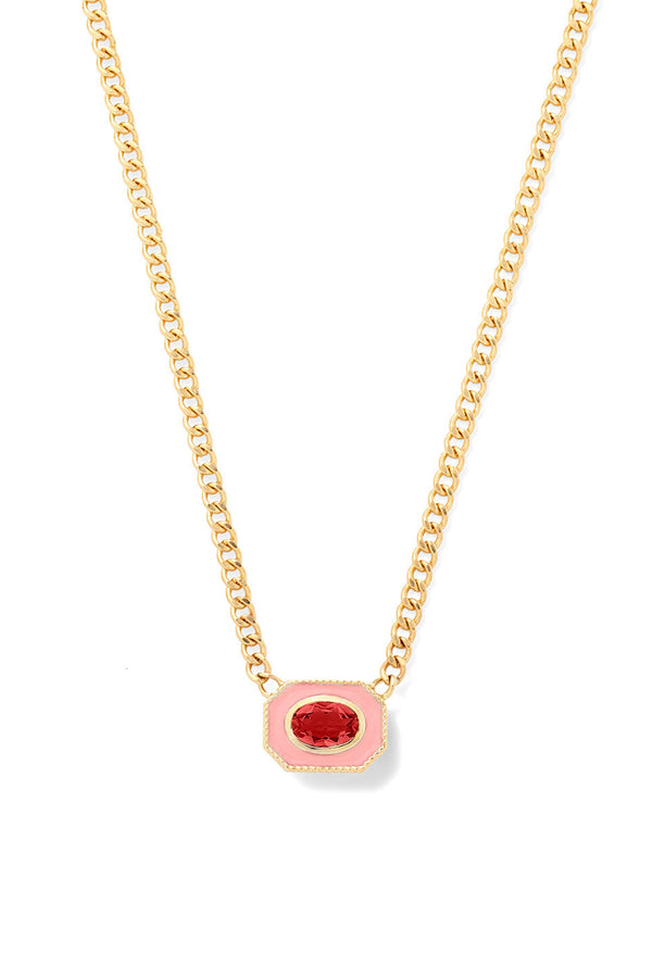 Alison Lou Bezel Basket Necklace