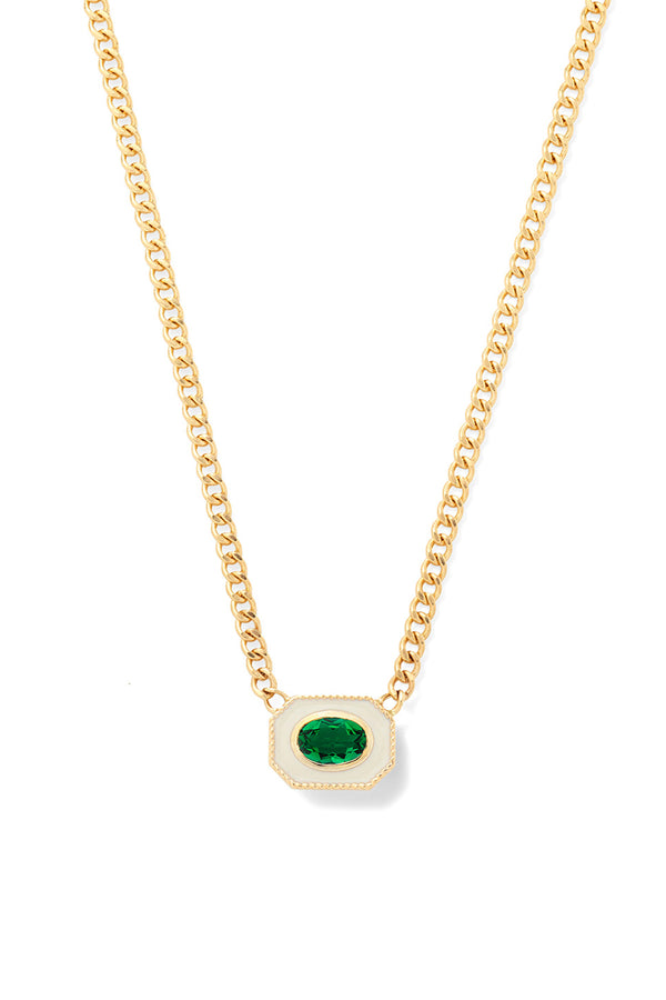 Alison Lou Bezel Basket Necklace