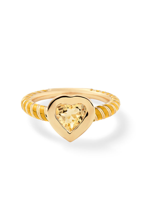 Alison Lou Bezel Streamer Heart Ring