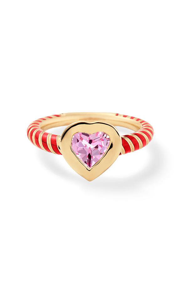Alison Lou Bezel Streamer Heart Ring