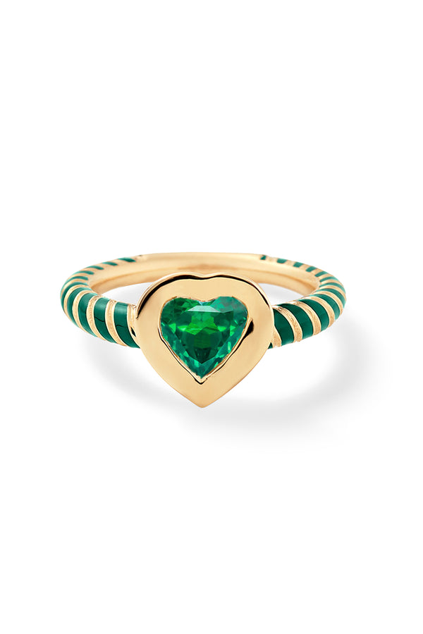 alison lou Bezel Streamer Heart Ring