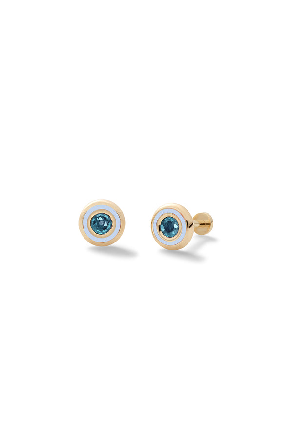 Alison Lou Birthstone Bezel Baby Studs