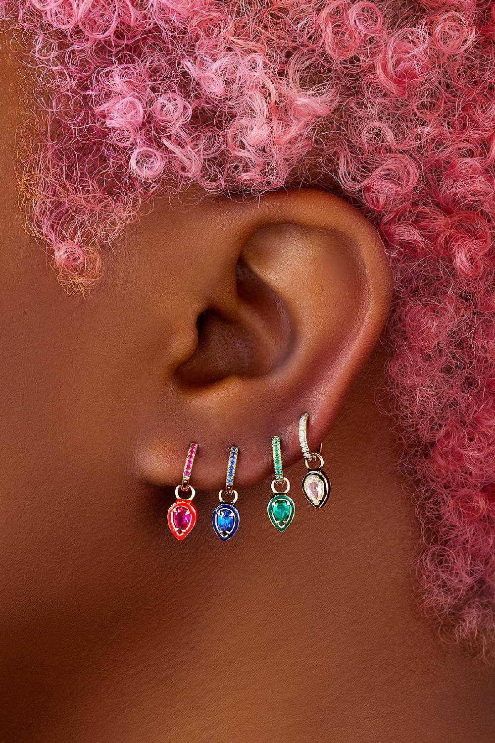 Alison Lou Blue Sapphire Huggie