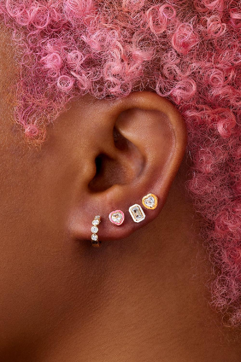 Alison Lou Diamond Bezel Huggie