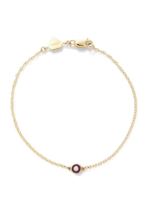 alison lou Diamond Enamel Bezel Bracelet