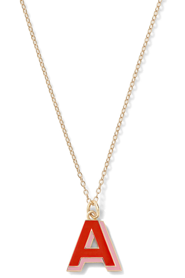 Alison Lou Double Enamel Letter Necklace