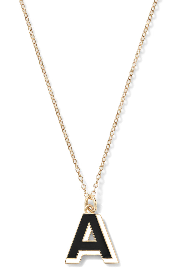 alison lou Double Enamel Letter Necklace