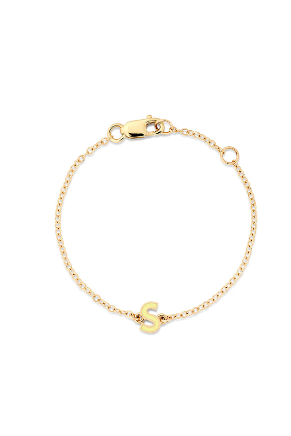 Alison Lou Enamel Letter Baby Bracelet