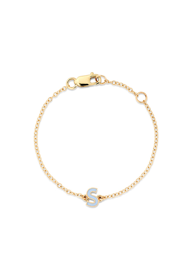 Alison Lou Enamel Letter Baby Bracelet