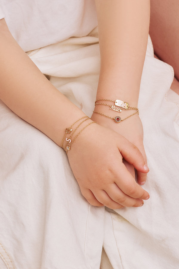 Alison Lou Enamel Letter Baby Bracelet