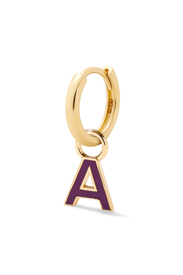 Alison Lou Enamel Letter Huggie