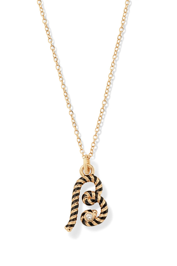 Alison Lou Enamel Letter Streamer Necklace