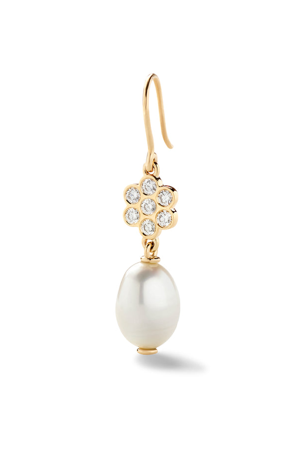 alison lou Flower Power Pearl Drop Earring