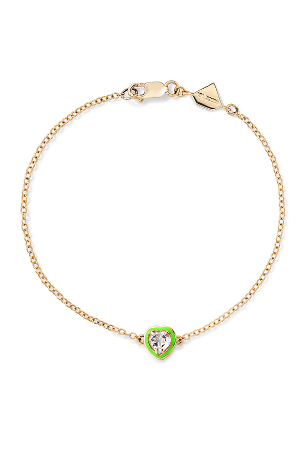 Alison Lou Heart Cocktail Bracelet - White Topaz