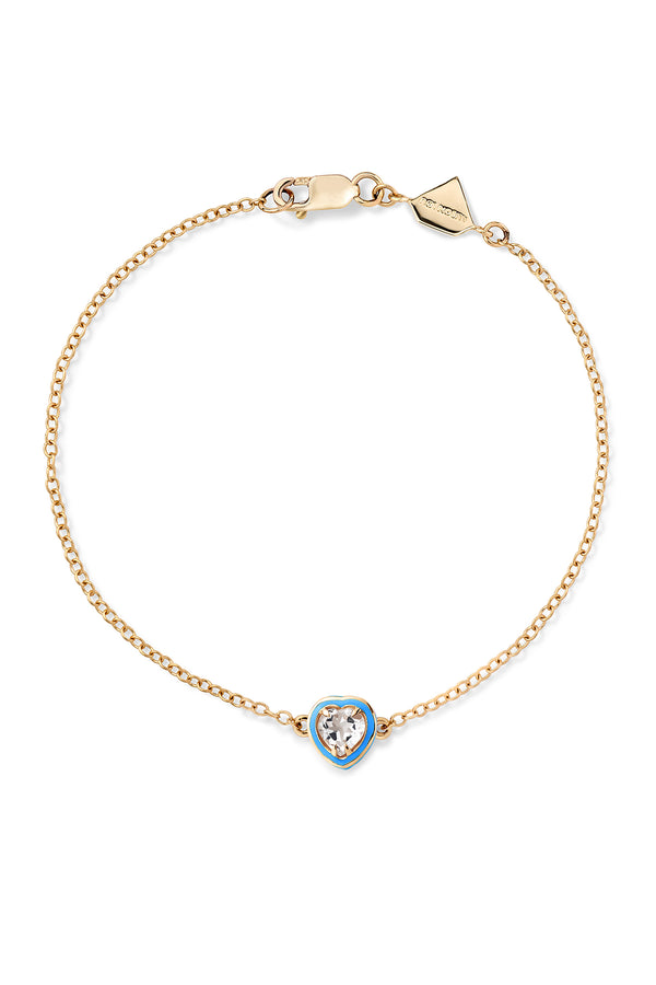 Alison Lou Heart Cocktail Bracelet - White Topaz
