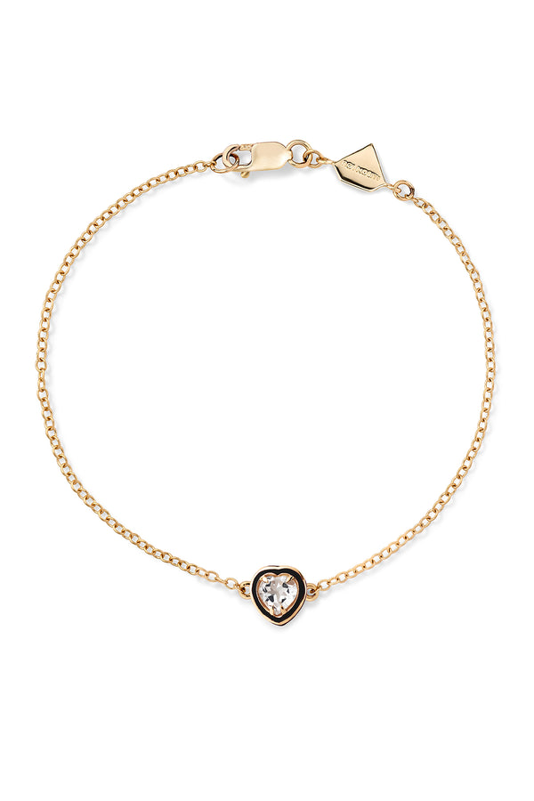 alison lou Heart Cocktail Bracelet - White Topaz